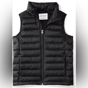 Boys Light Weight Water Resistant Packable Black Puffer Vest, Layering, Size XL